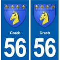 56 Crach blason autocollant plaque stickers ville
