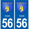 56 Crach blason autocollant plaque stickers ville