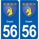 56 Crach blason autocollant plaque stickers ville