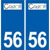 56 Crach logo autocollant plaque stickers ville