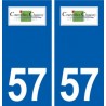 57 Courcelles-Chaussy logo autocollant plaque stickers ville