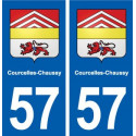 57 Courcelles-Chaussy blason autocollant plaque stickers ville