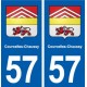 57 Courcelles-Chaussy blason autocollant plaque stickers ville