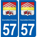 57 Courcelles-Chaussy blason autocollant plaque stickers ville