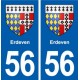 56 Erdeven blason autocollant plaque stickers ville