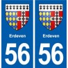 56 Erdeven blason autocollant plaque stickers ville