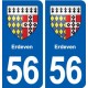 56 Erdeven blason autocollant plaque stickers ville
