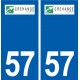 57 Créhange logo autocollant plaque stickers ville