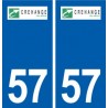 57 Créhange logo autocollant plaque stickers ville