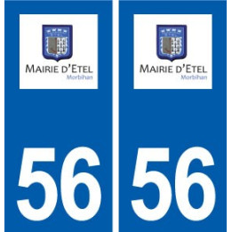56 Étel logo autocollant plaque stickers ville