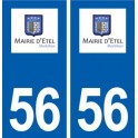 56 Étel logo autocollant plaque stickers ville