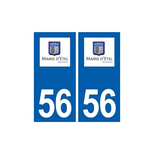 56 Étel logo autocollant plaque stickers ville