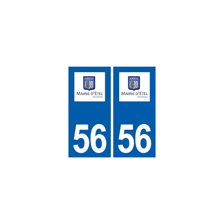 56 Étel logo autocollant plaque stickers ville