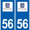 56 Étel logo autocollant plaque stickers ville