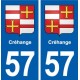 57 Créhange blason autocollant plaque stickers ville