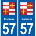 57 Créhange blason autocollant plaque stickers ville