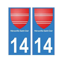 14 Hérouville-Saint-Clair ville autocollant plaque