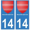 14 Hérouville-Saint-Clair ville autocollant plaque