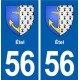 56 Étel blason autocollant plaque stickers ville