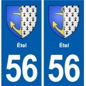 56 Étel blason autocollant plaque stickers ville