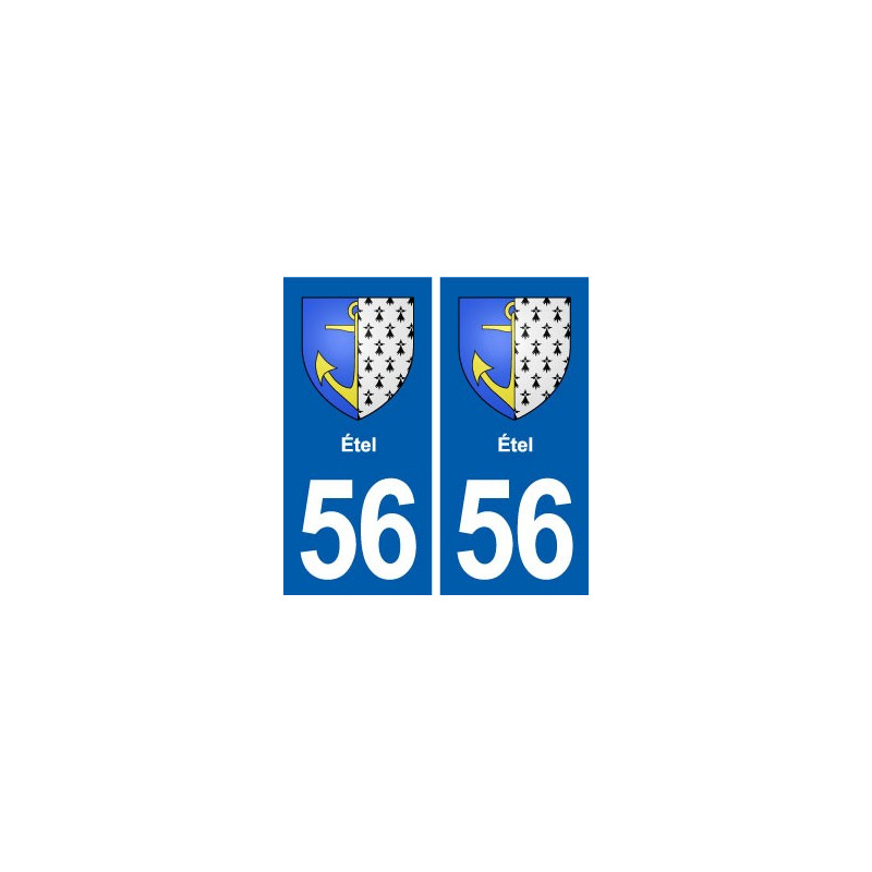 56 Étel blason autocollant plaque stickers ville