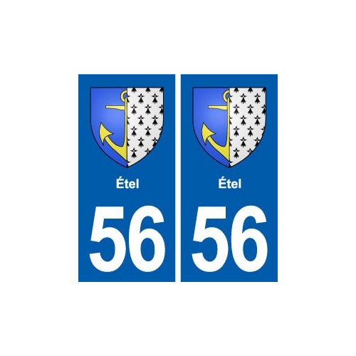 56 Étel blason autocollant plaque stickers ville
