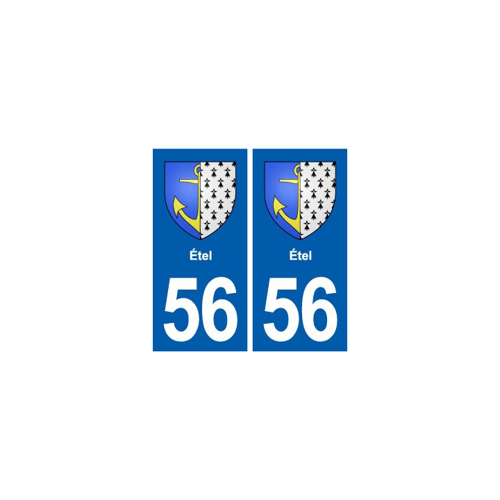 56 Étel blason autocollant plaque stickers ville