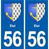 56 Étel blason autocollant plaque stickers ville