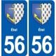 56 Étel blason autocollant plaque stickers ville