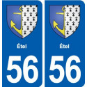 56 Étel blason autocollant plaque stickers ville