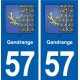 57 Gandrange blason autocollant plaque stickers ville