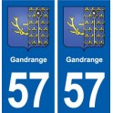 57 Gandrange blason autocollant plaque stickers ville