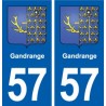 57 Gandrange blason autocollant plaque stickers ville