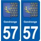 57 Gandrange blason autocollant plaque stickers ville