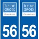 56 Groix logo autocollant plaque stickers ville