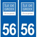 56 Groix logo autocollant plaque stickers ville
