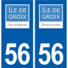 56 Groix logo autocollant plaque stickers ville