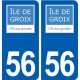56 Groix logo autocollant plaque stickers ville