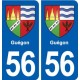 56 Guégon blason autocollant plaque stickers ville