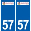 57 Macheren logo autocollant plaque stickers ville