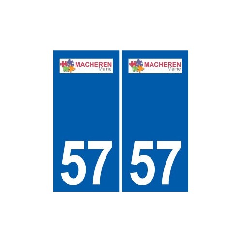 57 Macheren logo autocollant plaque stickers ville