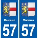 57 Macheren blason autocollant plaque stickers ville
