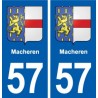 57 Macheren blason autocollant plaque stickers ville