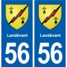 56 Landévant blason autocollant plaque stickers ville