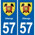 57 Ottange blason autocollant plaque stickers ville