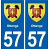 57 Ottange blason autocollant plaque stickers ville
