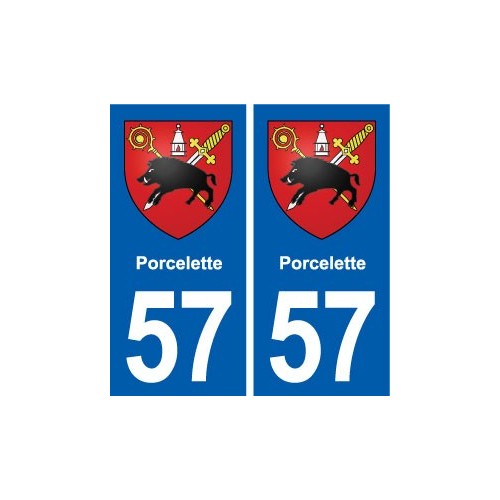 57 Porcelette blason autocollant plaque stickers ville