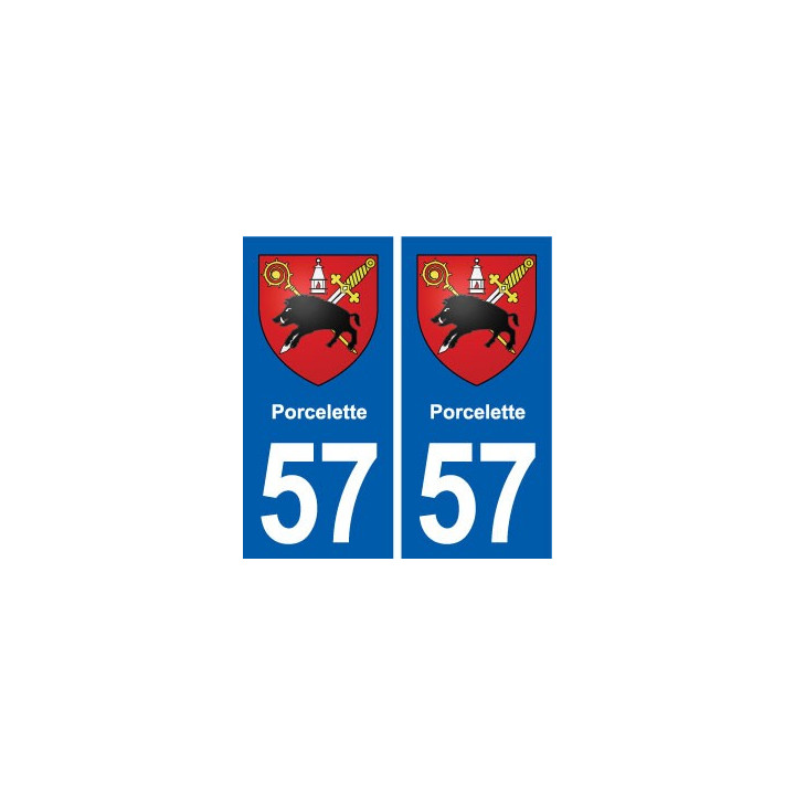 57 Porcelette blason autocollant plaque stickers ville