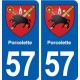 57 Porcelette blason autocollant plaque stickers ville