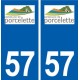 57 Porcelette logo autocollant plaque stickers ville